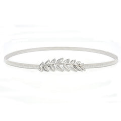 Flower Leaves Metal Buckle Belt for Women Ladies Elastic Waist Chain Belts