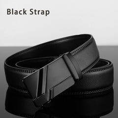 Men Leather Belt Metal Automatic Buckle Bran
