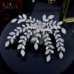 Alloy Leaves Golden Bridal Comb Wedding Hair Accessories