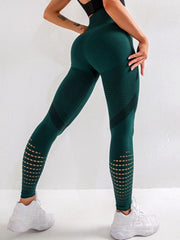 High Waist Fitness Leggings Women Sexy Seamless Leggings Hollow Printed