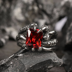 Zircon Stone Men Ring Vintage Titanium Stainless Steel Seal Rings Male Jewelry