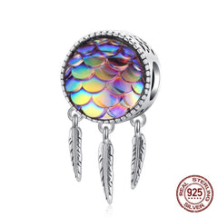 Sterling Silver Heart Vintage Charms Beads Fit Original DIY Bracelets