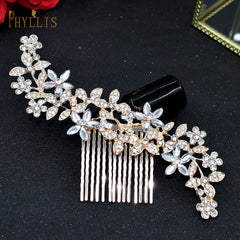 Alloy Leaves Golden Bridal Comb Wedding Hair Accessories