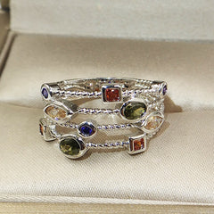 Genuine 925 Stamp Silver Color Rings