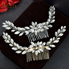 Alloy Leaves Golden Bridal Comb Wedding Hair Accessories
