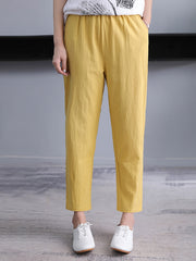Harem Vintage Cotton Linen Capri Pants