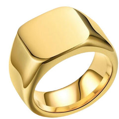 Classic Smooth Cube Men Ring Fashion Punk Simple Width 8mm Finger Rings