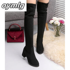 Women Casual Over the Knee boots shoes Winter Round Toe Platform