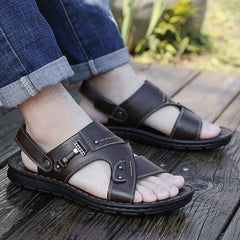 Non-slip Open-toe Leather Sandals