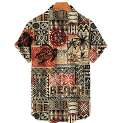 Clothing 3D Hawaiian Shirt Men Fashion Cashew Flower Geometric Printed Shirts