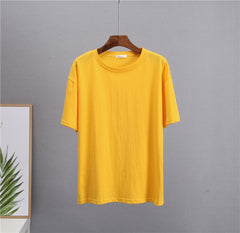 Basic Cotton T Shirt Women New Loose Solid Tees