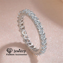 Rings For Women Silver Color Cubic Zirconia Ring Trendy Jewelry