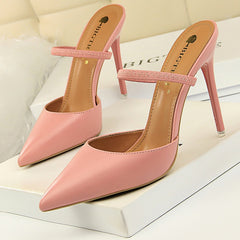 Shoes Rivet High Heels Woman Pumps Pu Leather Women Heels 9cm