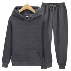 Men casual wear suit sportswear suit solid color pullover + pants suit