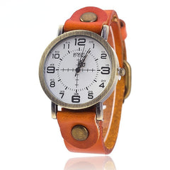 Vintage Cow Leather Bracelet Watch Women Wrist Watches