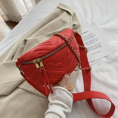 Solid Color Chain Small Fanny Packs