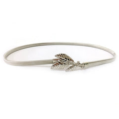 Flower Leaves Metal Buckle Belt for Women Ladies Elastic Waist Chain Belts