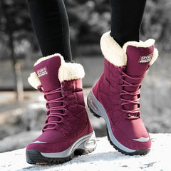 Boots Mid-Calf Snow Boots Women Lace-up Comfortable Ladies Boots