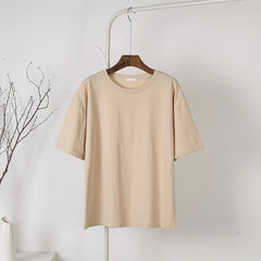 Soft Basic T Shirt Women Oversized Casual Solid Tee