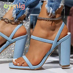Women Sandals Ladies 8.5cm High Heels Shoes Woman Pumps Open Toes