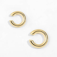 Punk Gold Small Earring for Ethnic Metal Enamel Round Statement