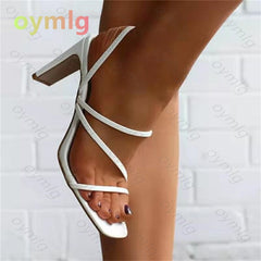 Women Sandals Ladies 8.5cm High Heels Shoes Woman Pumps Open Toes