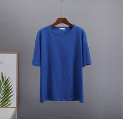 Basic Cotton T Shirt Women New Loose Solid Tees