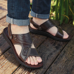 Non-slip Open-toe Leather Sandals