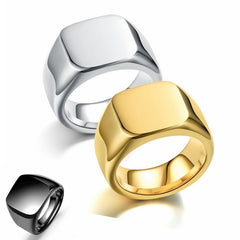 Classic Glossy Ring Men Fashion Stainless Steel Round Finger Ring