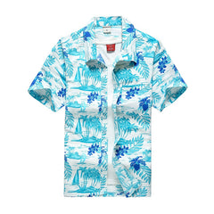 Fashion Mens Hawaiian Shirts Short Sleeve Button Coconut Tree Print Casual