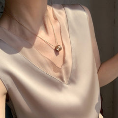 Elegant Tunic Women's Black Blouses Vintage Office Satin Silk Blouse