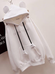 Female Sweatshirt Kawaii Hoodies Cartoon Bear Ears Hoodie Pullover