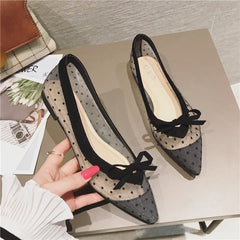 Pointed Toe Women Flats Bling Air Mesh Shoes Comfortable Soft Breathable
