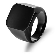 Classic Smooth Cube Men Ring Fashion Punk Simple Width 8mm Finger Rings