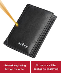 Fashion Men Wallets Name Engraving Zipper Card Holder