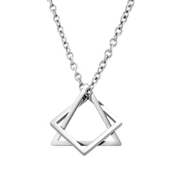 Geometry Interlocking Square Triangle Male Pendant