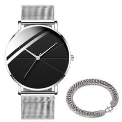 Minimalist Men Fashion Watches Simple Men Business Ultra Thin Stainless Steel