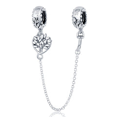 Silver Color Heart Shaped Charms Beads