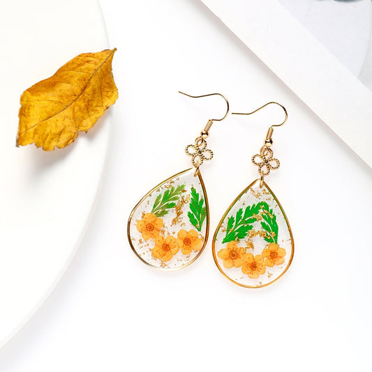 Real Floral Earrings Creative Dried Flower Earrings