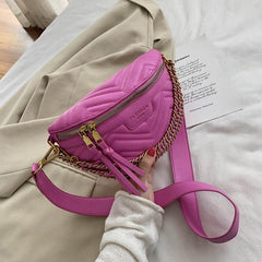 Solid Color Chain Small Fanny Packs