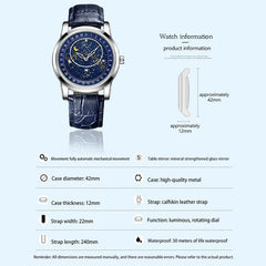 Mechanical Watch Gypsophila Watches for Man Corium Strap Automatic