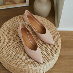 Women Flats Pearl Heeled Slip on Shoes Woman Ballet Flats Pointed Toe