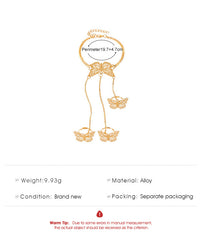 Fashion Chain Link Ring Full Rhinestone Vintage Flower Double Finger Rings