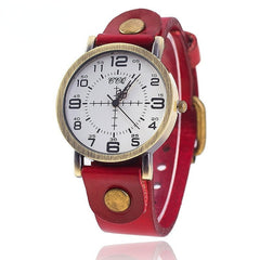 Vintage Cow Leather Bracelet Watch Women Wrist Watches