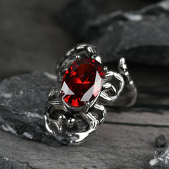 Zircon Stone Men Ring Vintage Titanium Stainless Steel Seal Rings Male Jewelry