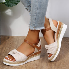 Womens Wedge Sandals Peep Toe Platform Non-slip Gladiator