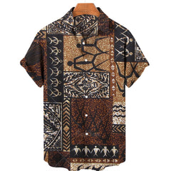 Clothing 3D Hawaiian Shirt Men Fashion Cashew Flower Geometric Printed Shirts