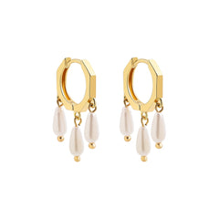 Bohemian Handmade Natural Stone Beads Hoop Earrings