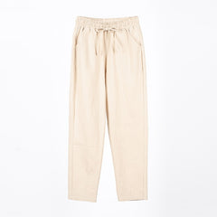 Women's Pants Cotton Trousers Casual Harem Pants Solid Loose Ankle Length Pants