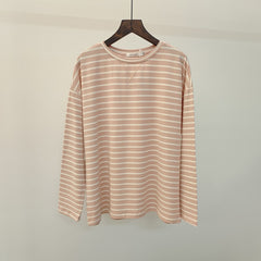 Loose Long Sleeve Striped Tee Shirt Women